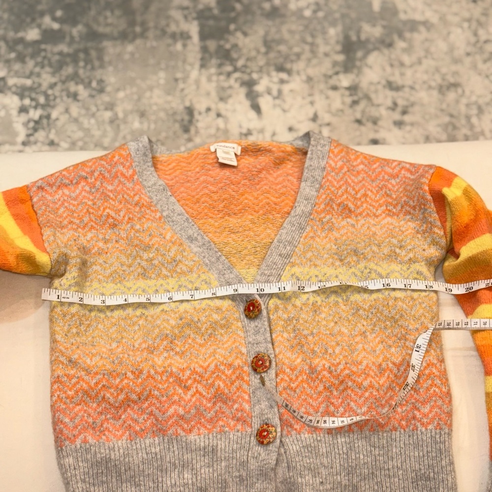 Sundance Orange and Yellow Women's Cardigan Sweater - Picture 3 of 10